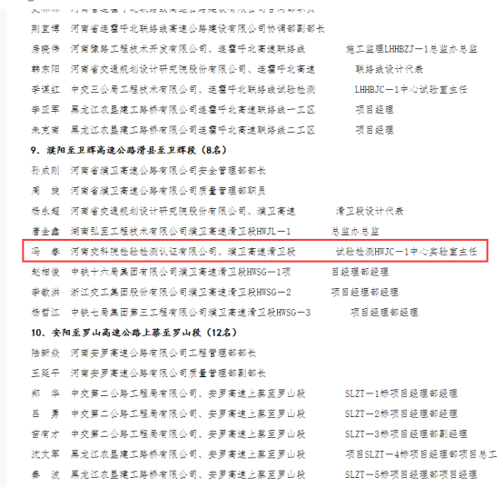 喜報！河南交科院檢驗檢測認證有限公司、河南省豫通工程管理咨詢有限公司獲河南省交通運輸廳通報表揚