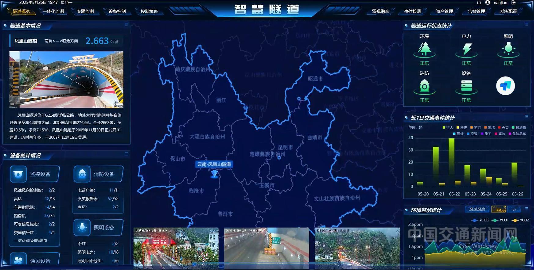 云南南澗鳳凰山隧道智慧蛻變